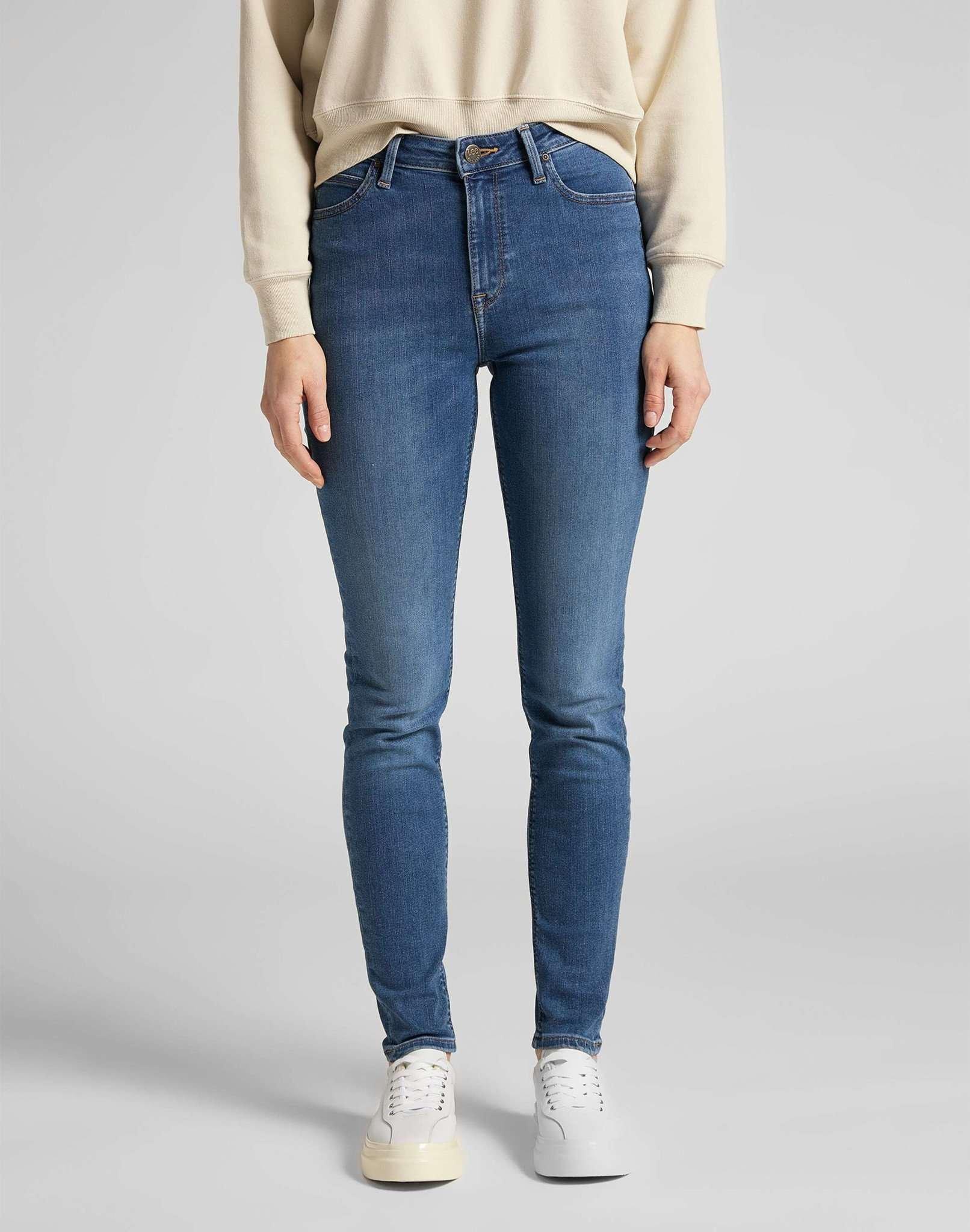Jeans Skinny Fit Scarlett High Damen Blau Denim L33/W29 von Lee