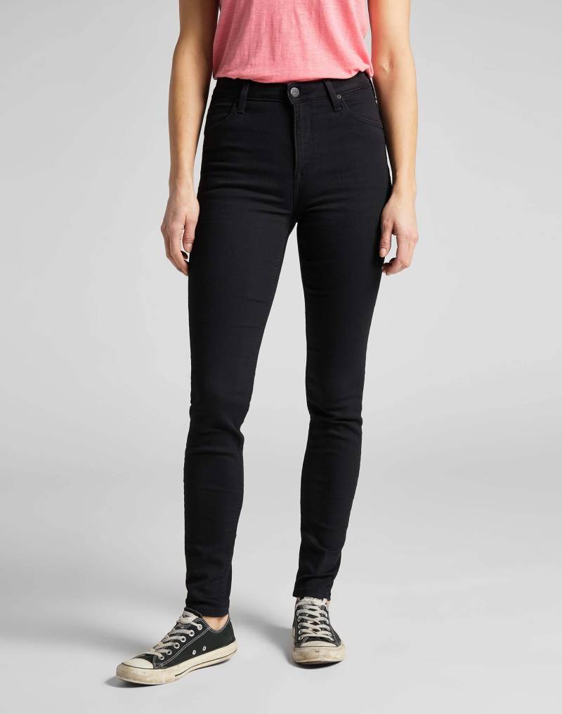 Jeans Skinny Fit Scarlett High Damen Schwarz L31/W25 von Lee