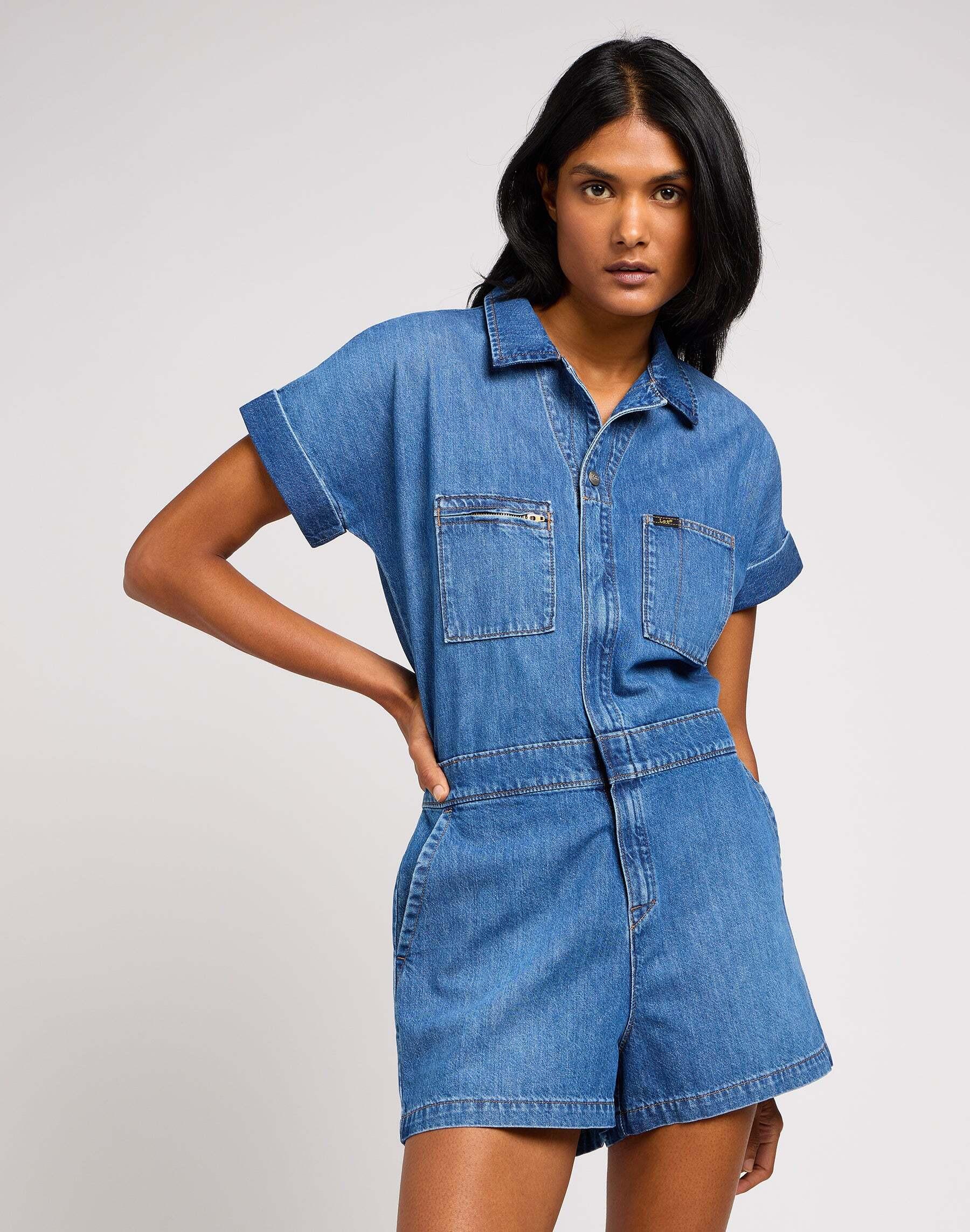 Overall Short Unionall Damen Blau M von Lee