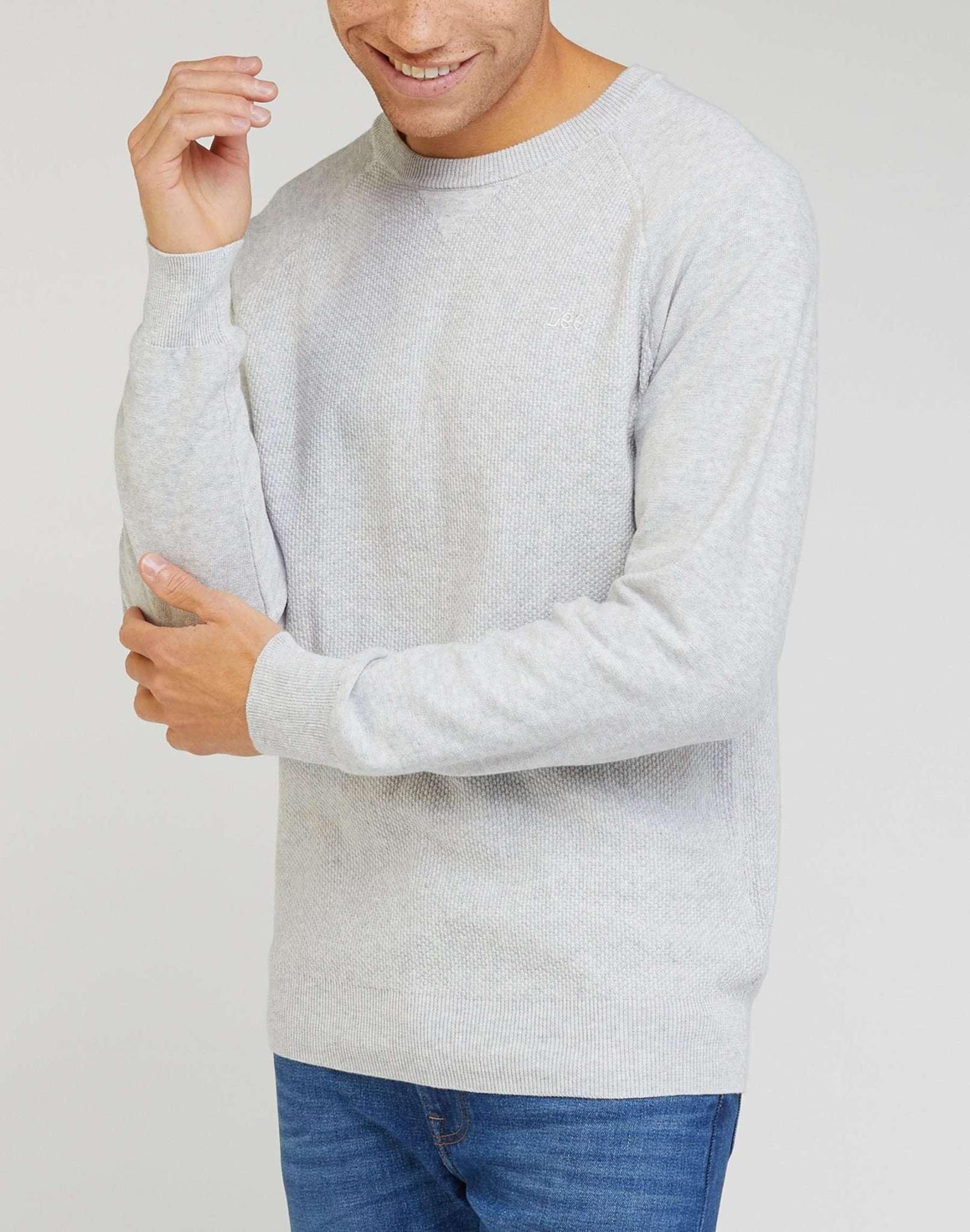 Pullover Raglan Crew Knit Herren Taubengrau XL von Lee