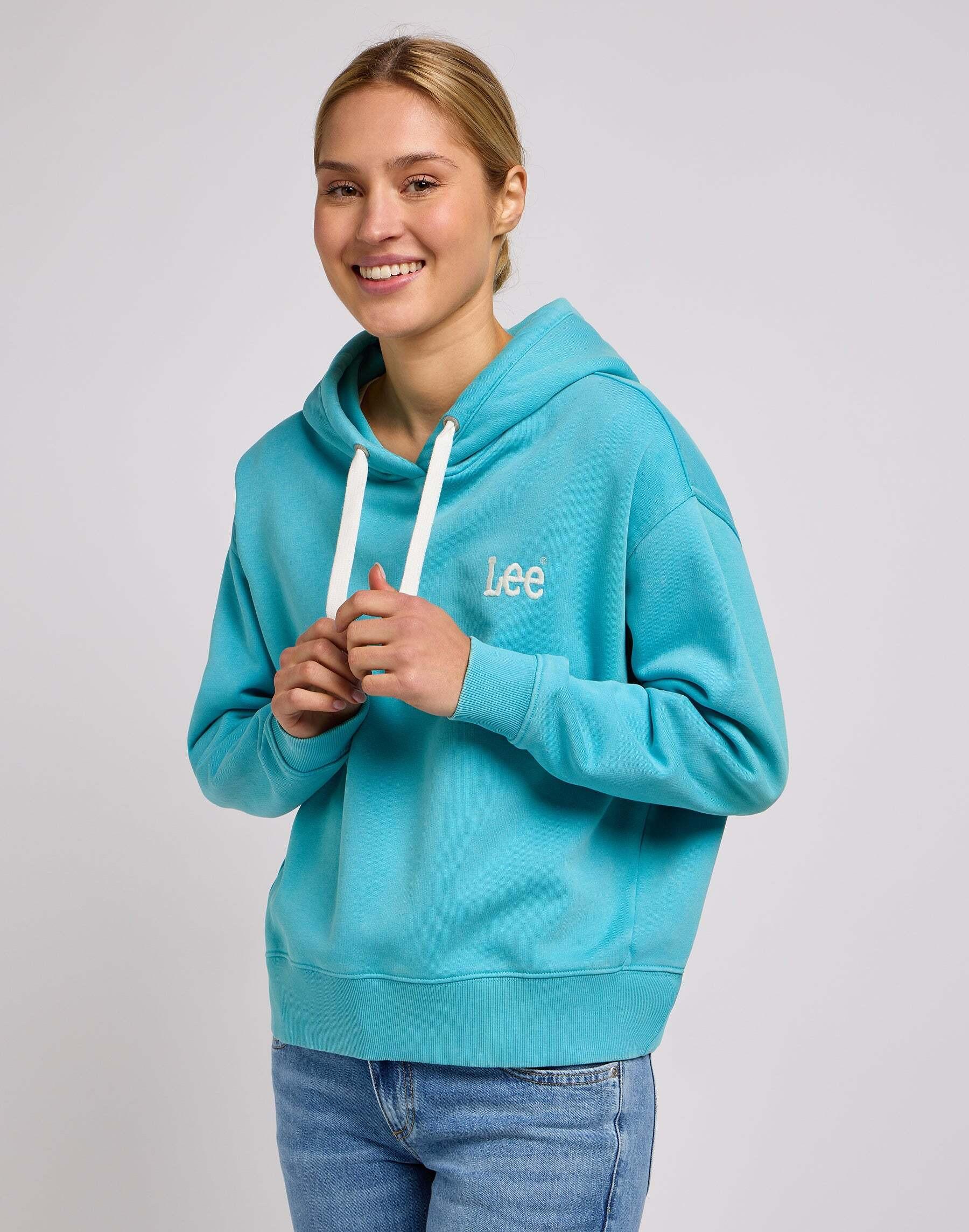 Sweatshirts Essential Hoodie Damen Türkisblau L von Lee