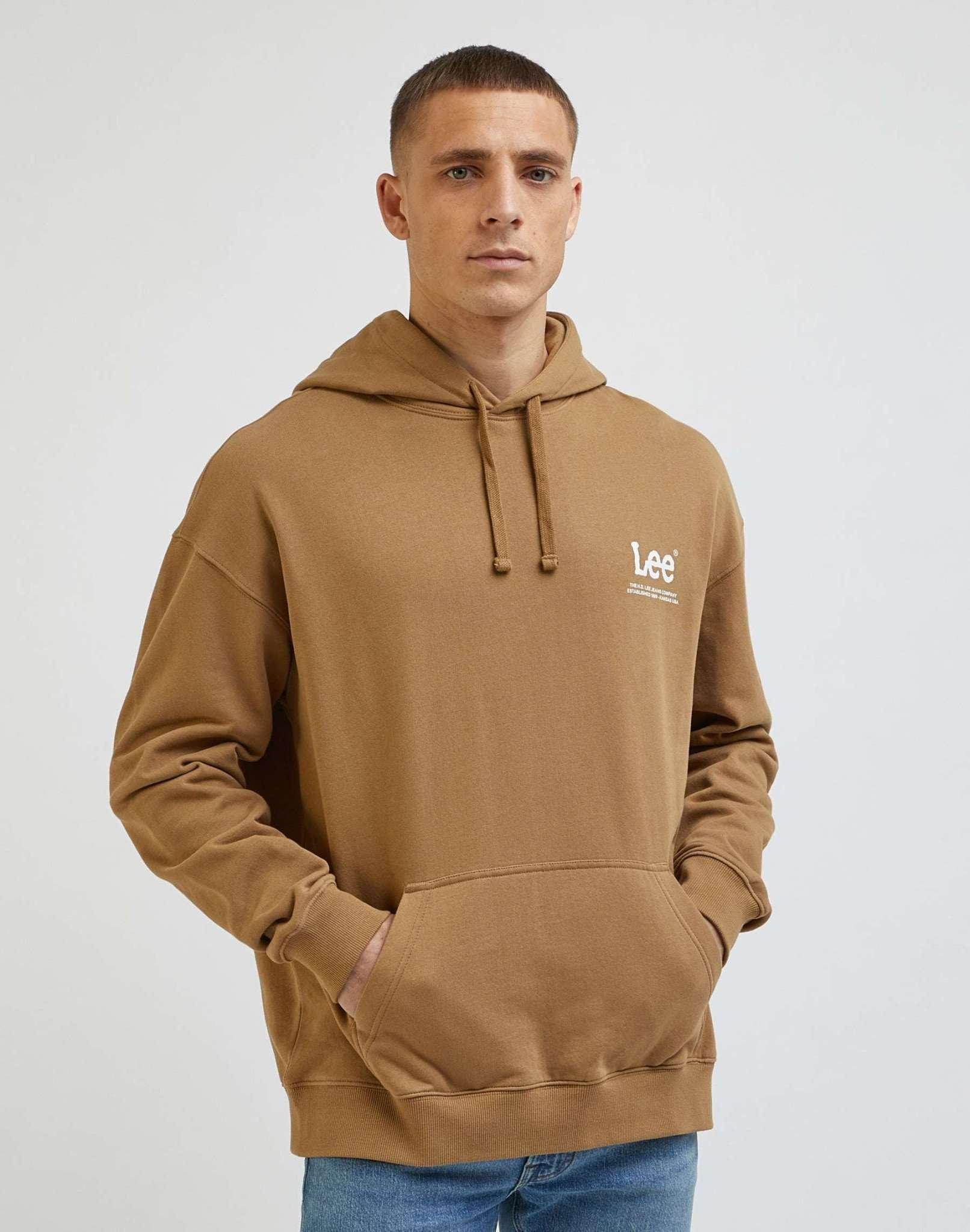 Sweatshirts Loose Logo Hoodie Herren Beige L von Lee