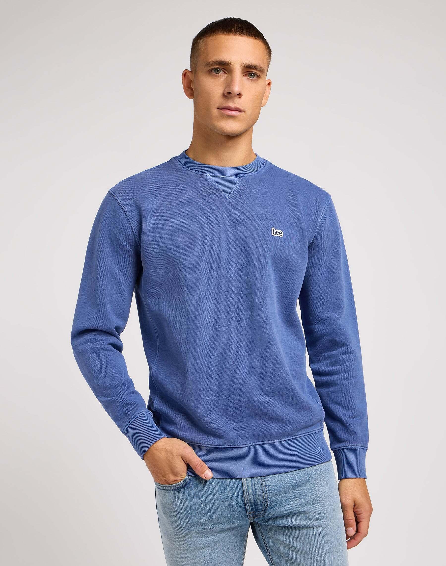 Sweatshirts Plain Crew Sweater Herren Blau XXL von Lee