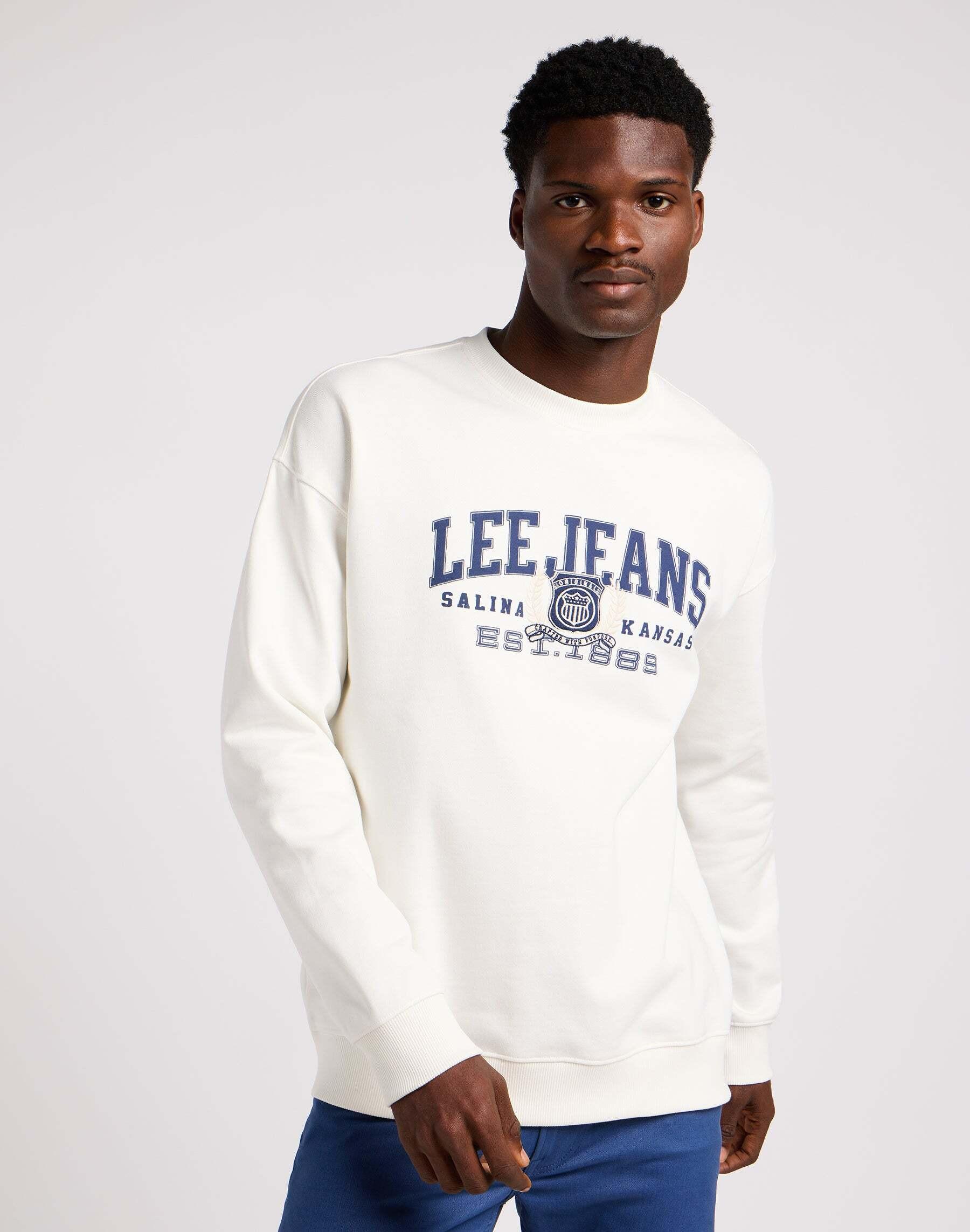 Sweatshirts Varsity Sweater Herren Écru L von Lee