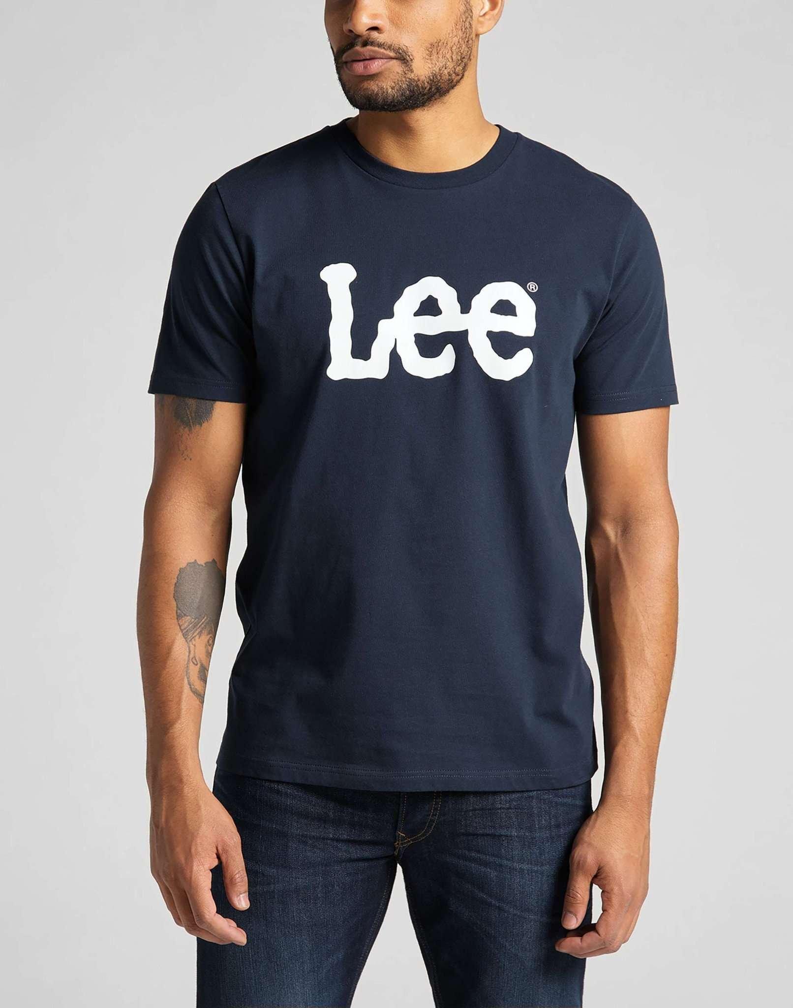 T-shirt Wobbly Logo Herren Marine XXL von Lee