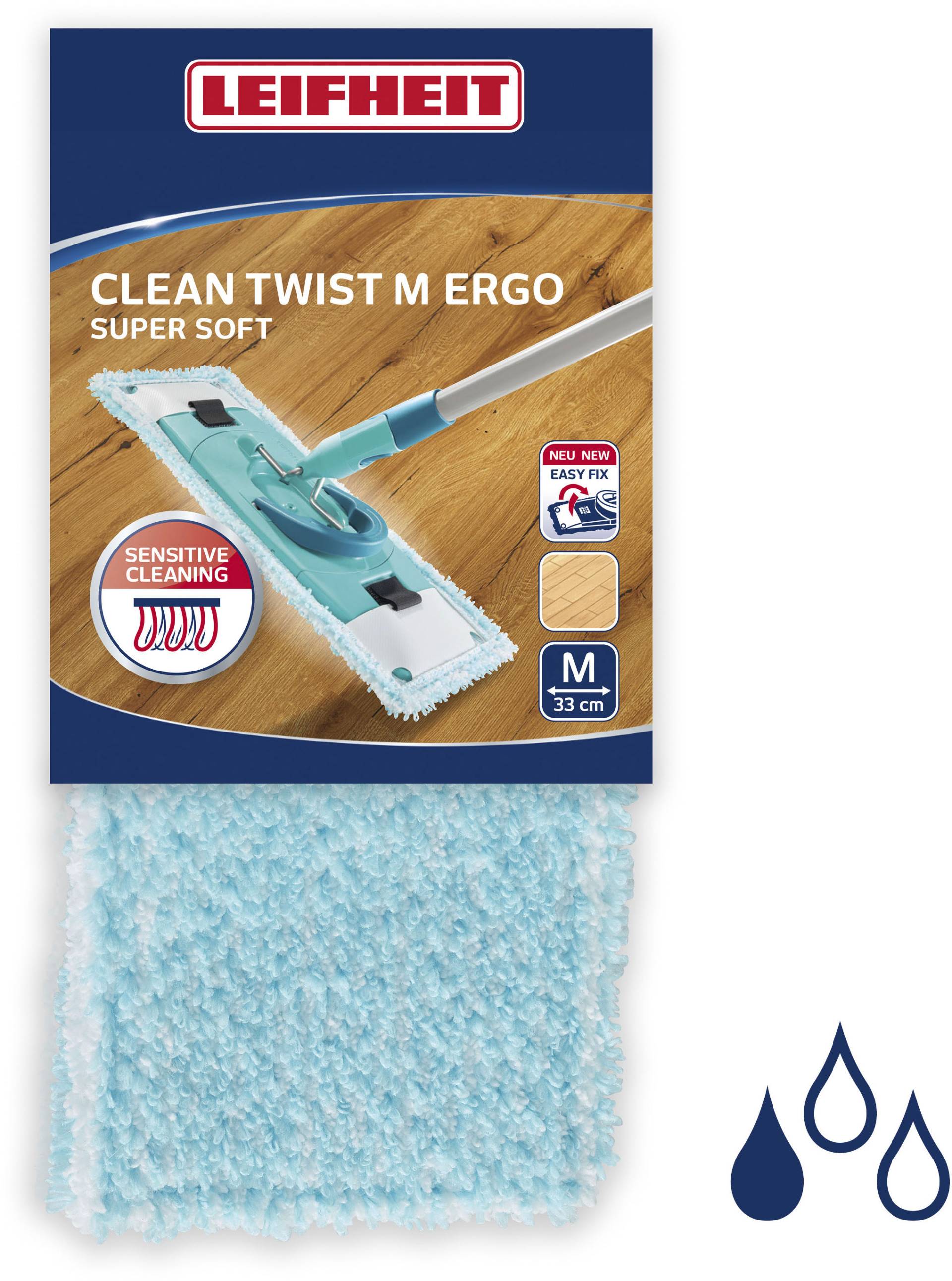 Leifheit Wischbezug »CLEAN TWIST M Ergo super soft«, Mikrofaser, 3 cmx14 cm, (1 St.) von Leifheit