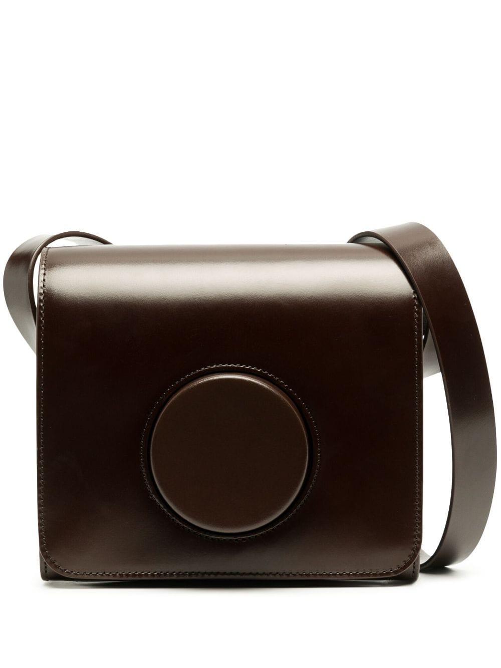 LEMAIRE Camera leather crossbody bag - Brown von LEMAIRE