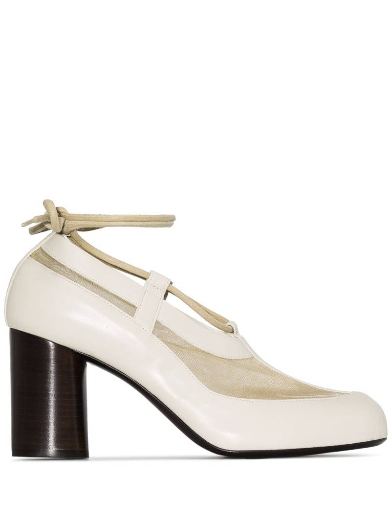 LEMAIRE mesh wrap-around 80mm pumps - Neutrals von LEMAIRE