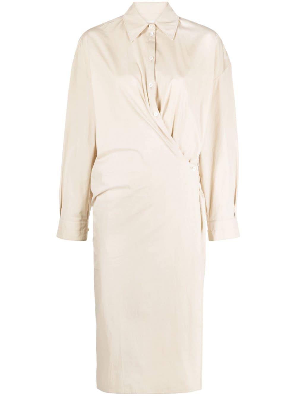 LEMAIRE Twisted midi shirt dress - Neutrals von LEMAIRE