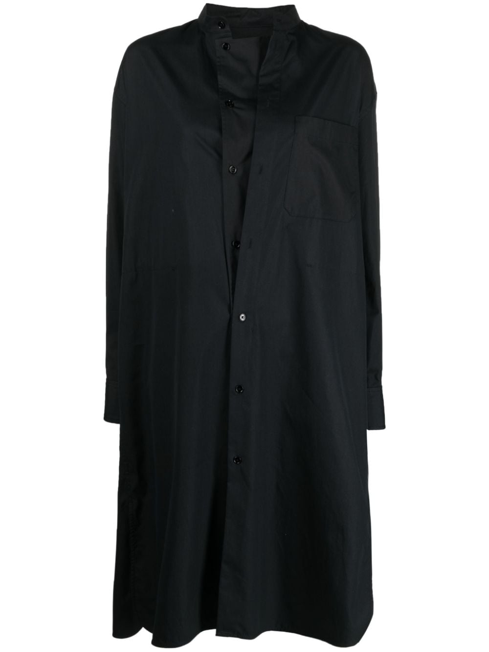 LEMAIRE band-collar cotton shirtdress - Black von LEMAIRE