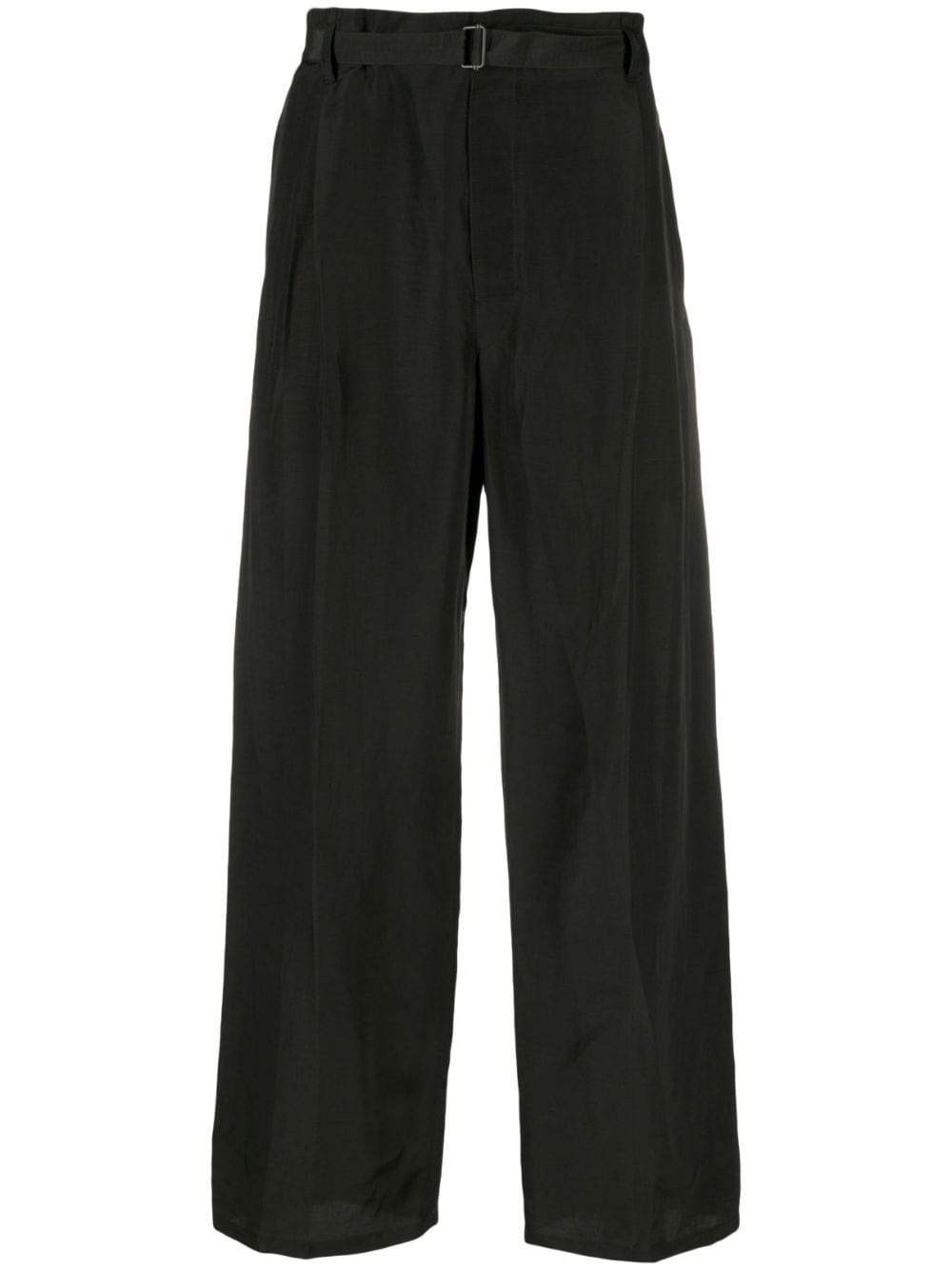 LEMAIRE belted cotton trousers - Black von LEMAIRE