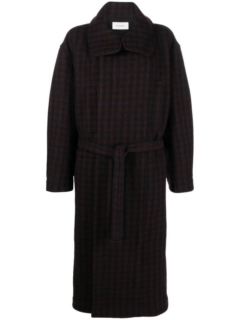 LEMAIRE belted houndstooth coat - Brown von LEMAIRE