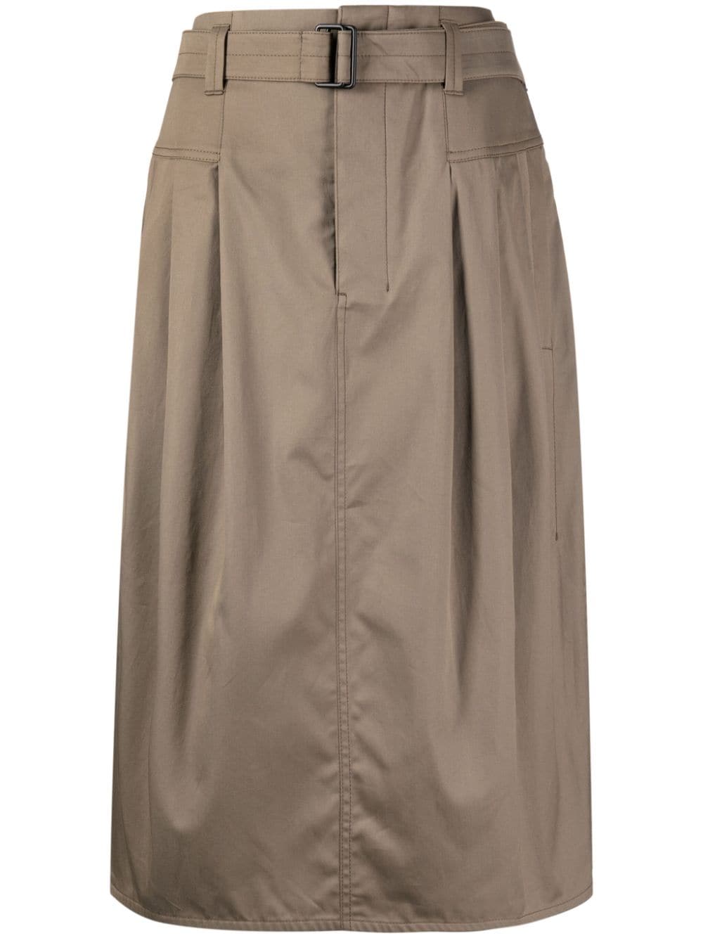LEMAIRE belted-waist pleated midi skirt - Brown von LEMAIRE