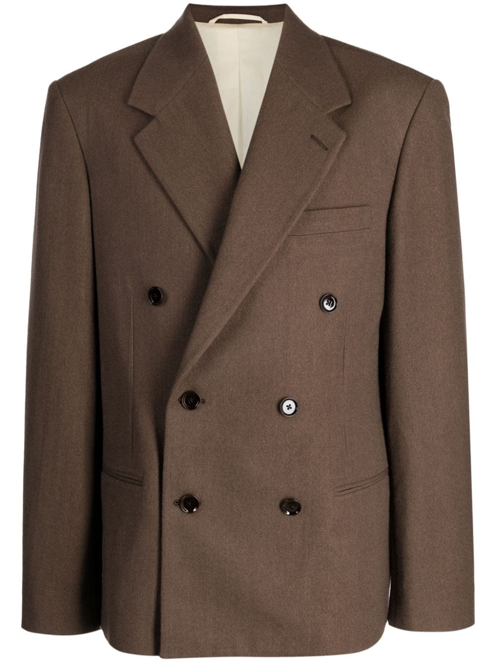 LEMAIRE double-breasted twill blazer - Brown von LEMAIRE