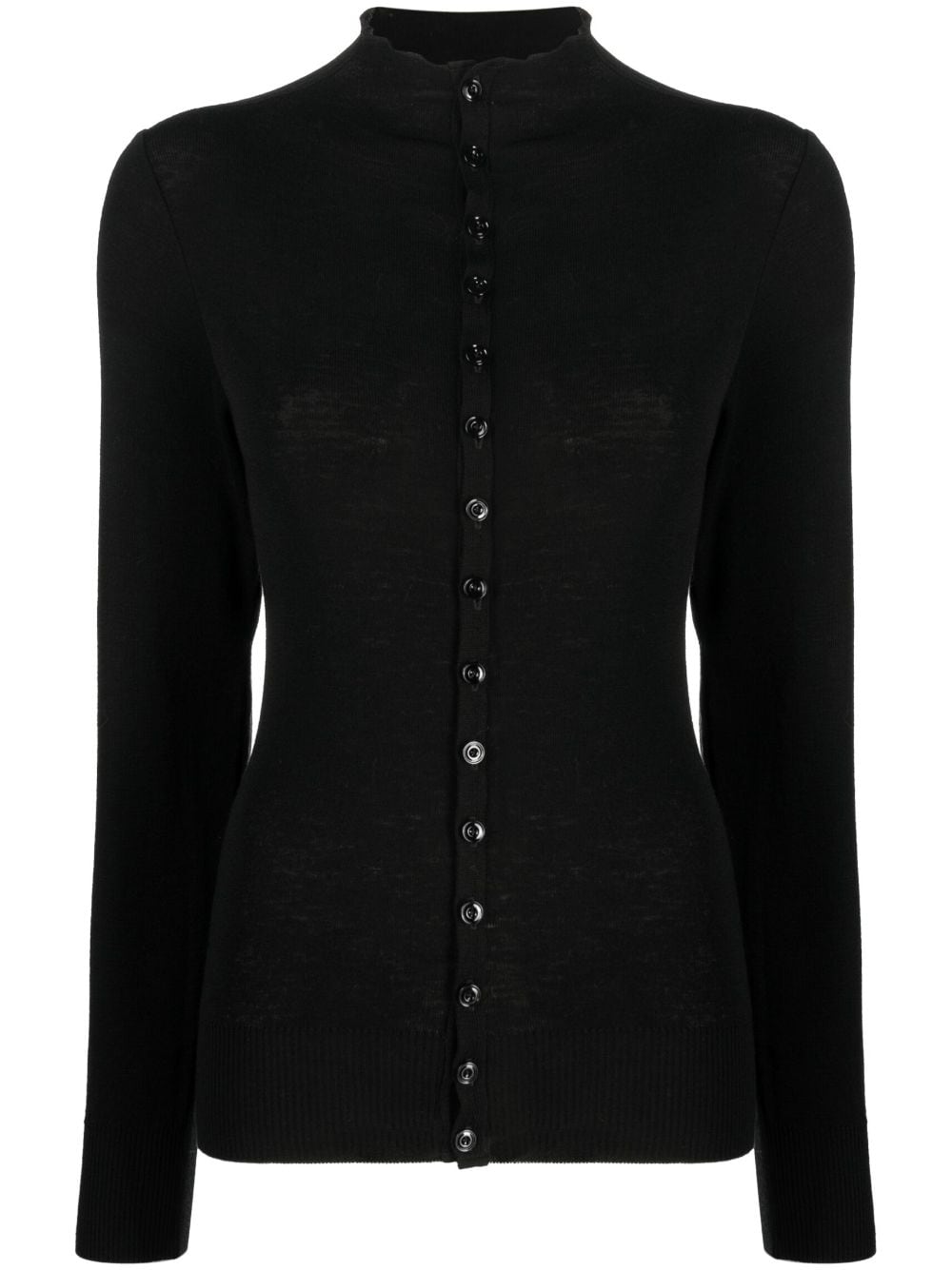 LEMAIRE high-neck wool cardigan - Black von LEMAIRE