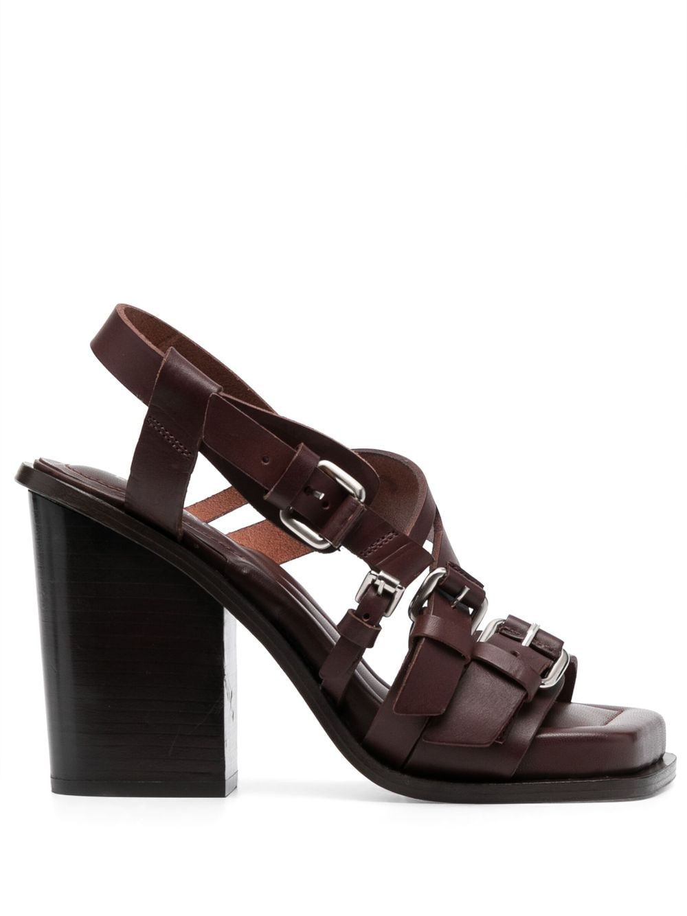 LEMAIRE multiple-strap 100mm leather sandals - Brown von LEMAIRE