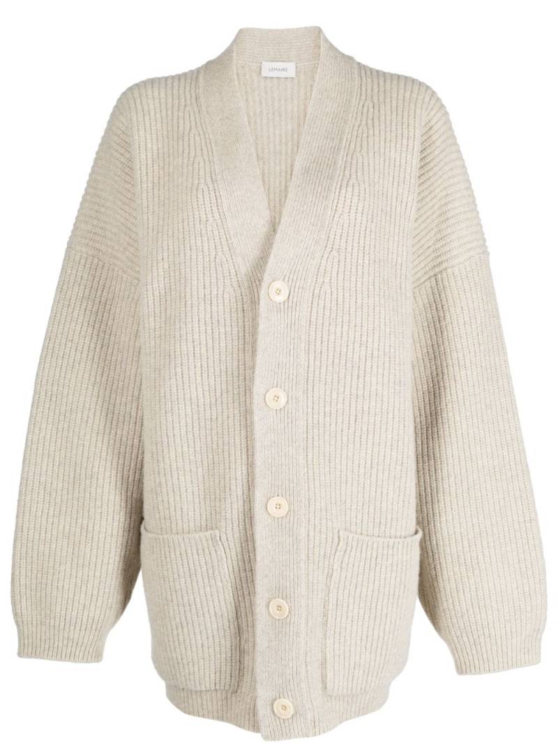 LEMAIRE ribbed-knit wool cardigan - Grey von LEMAIRE