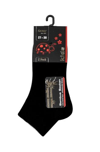 Lenz Kinder Bambus Quarter 2er Pack - black (Grösse: 27/30) von Lenz