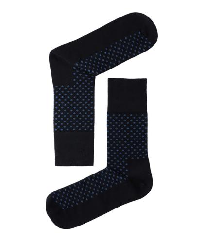 Lenz Longlife socks men 2er Pack - black/blue dots (Grösse: 42-44) von Lenz