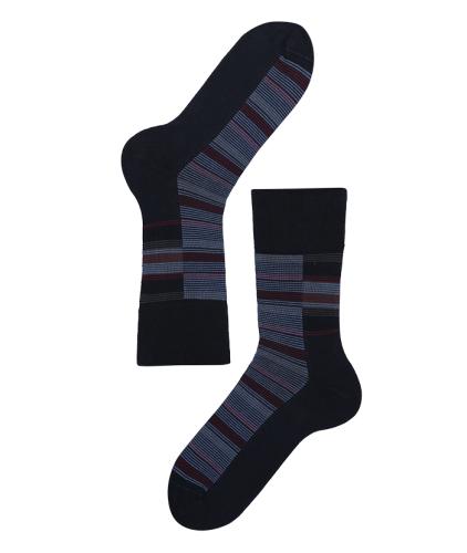 Lenz Longlife socks men 2er Pack - blau/multi stripes (Grösse: 45-47) von Lenz