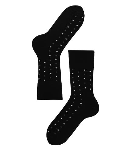 Lenz Longlife socks men 2er Pack - schwarz/grau-weisse punkte (Grösse: 39-41) von Lenz