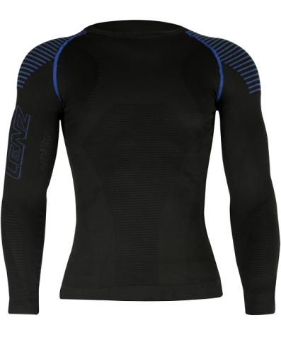 Lenz Longsleeve Men 3.0 round neck compression - black/blue (Grösse: XL) von Lenz