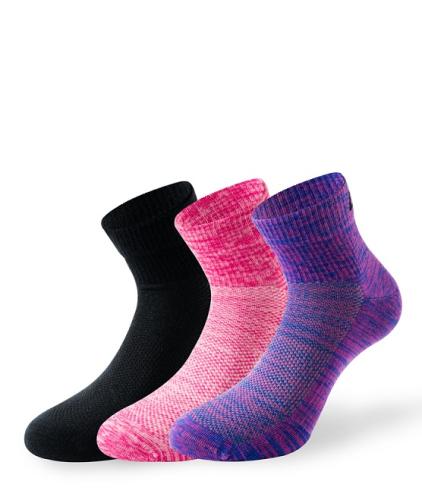 Lenz Performance Quarter Tech 3er Pack - purple mele/pink mele/black (Grösse: 35-38) von Lenz