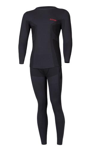 Lenz set of merino underwear m long Merino Softtec - black (Grösse: S/M) von Lenz