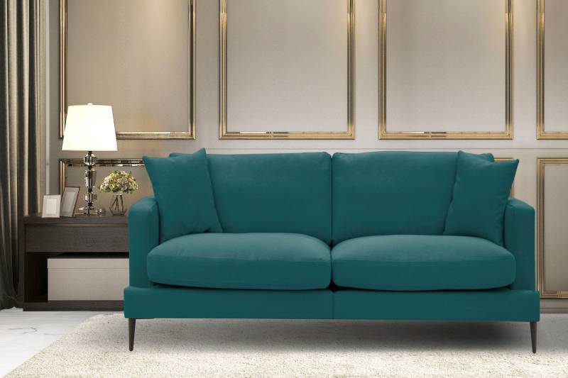 Leonique 2-Sitzer »Cozy elegantes Designsofa, Masse B/T/H: 151/97/80 cm«, mit losen Kissen und Metallbeinen von Leonique
