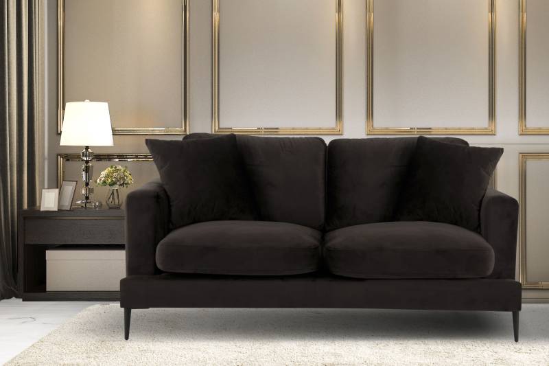 Leonique 2-Sitzer »Cozy elegantes Designsofa, Masse B/T/H: 151/97/80 cm«, mit losen Kissen und Metallbeinen von Leonique