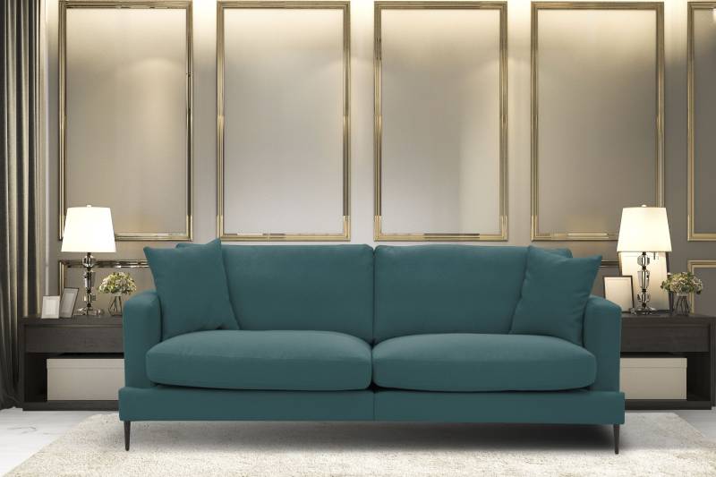 Leonique 3-Sitzer »Cozy elegantes Designsofa, Masse B/T/H: 211/97/80 cm«, mit losen Kissen und Metallbeinen von Leonique