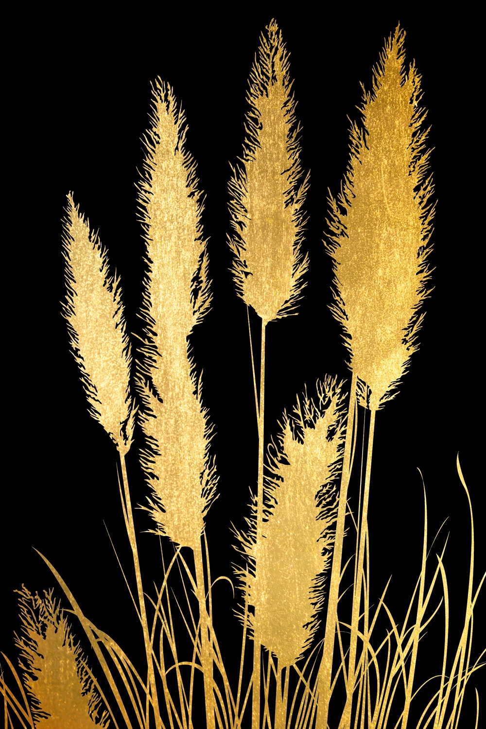 Leonique Acrylglasbild »Pampas Gras - Acrylbilder mit Blattgoldfarben veredelt«, (1 St.) von Leonique