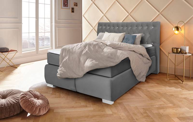 Leonique Boxspringbett »Rumba«, Taschenfederkern-Matratze in Härtegrad 3, in 4 Breiten, incl. Topper von Leonique