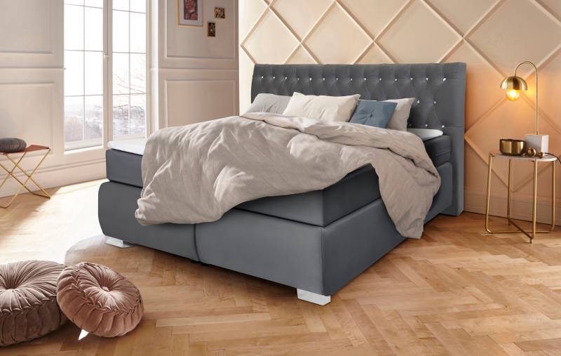 Leonique Boxspringbett »Rumba«, Taschenfederkern-Matratze in Härtegrad 3, in 4 Breiten, incl. Topper von Leonique