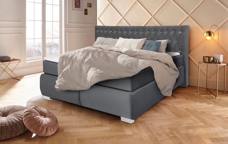 Leonique Boxspringbett »Rumba«, Taschenfederkern-Matratze in Härtegrad 3, in 4 Breiten, incl. Topper von Leonique