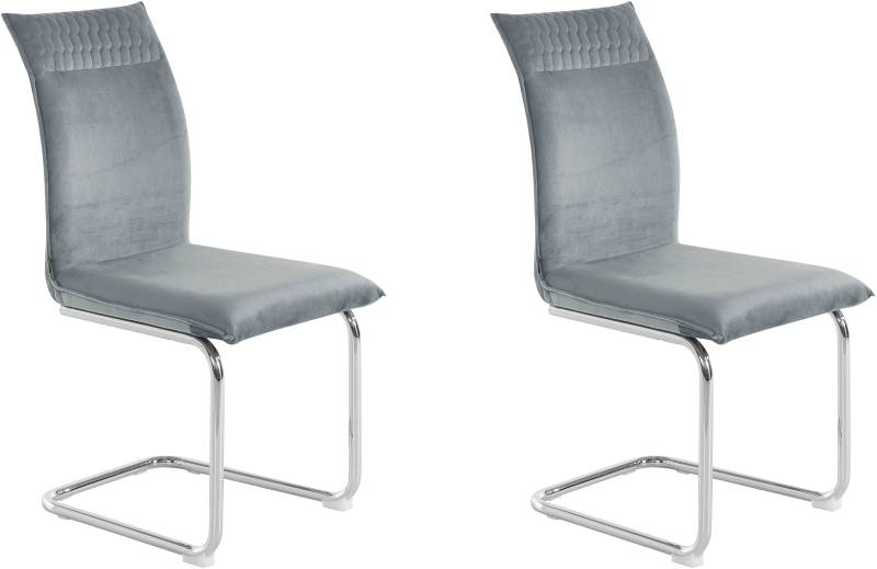 Leonique Freischwinger »Deorwine«, 2 St., Veloursstoff, im 2er Set erhältlich, mit verchromten Metallbeinen, Sitzhöhe 47 cm von Leonique