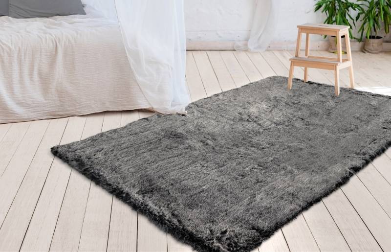 my home Hochflor-Teppich »Aysu«, rechteckig, 52 mm Höhe, einfarbiger Teppich, besonders weich und kuschelig von My Home