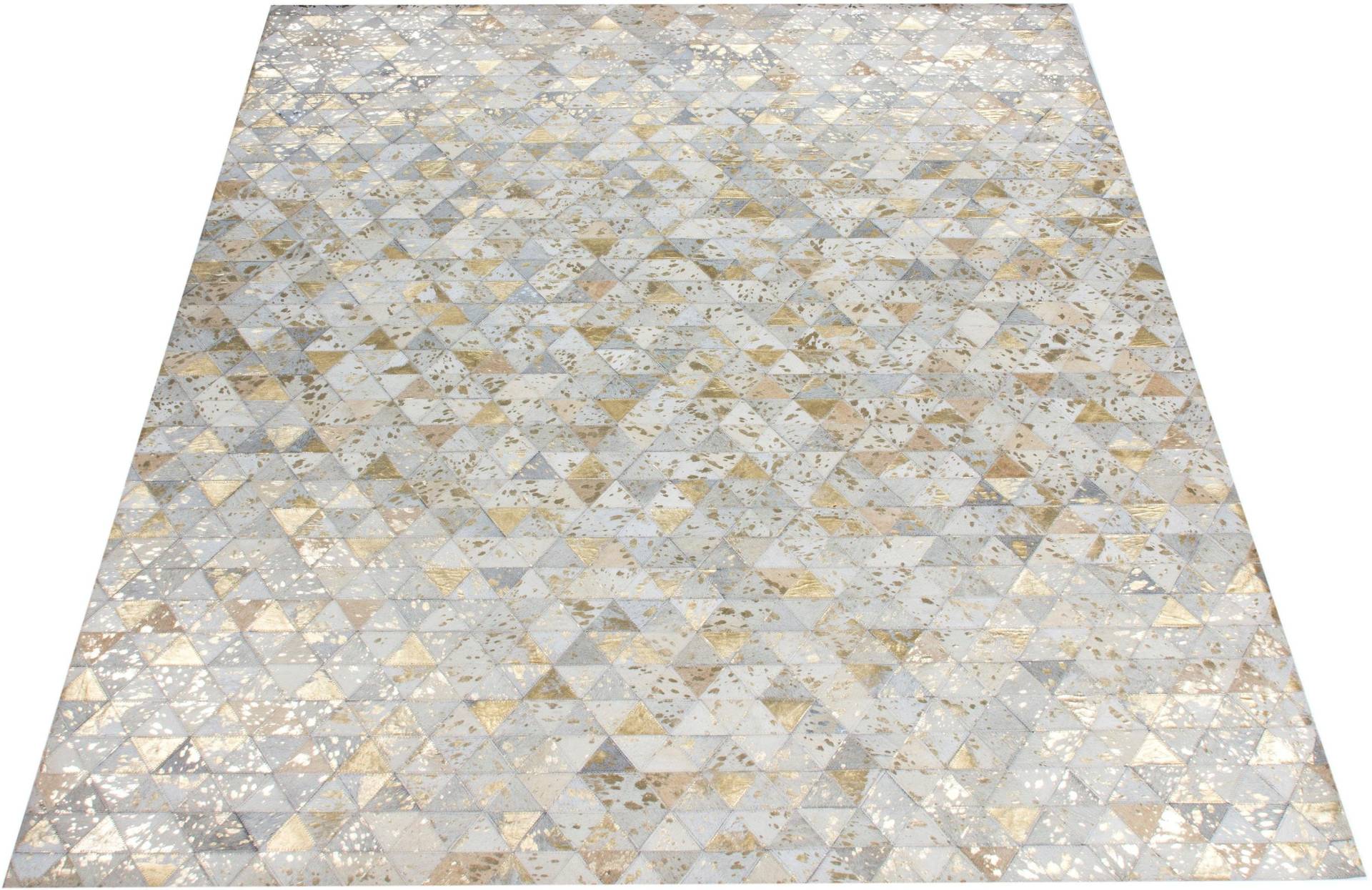 Leonique Lederteppich »Amir«, rechteckig, Kurzflor-Teppich, Dreieck-Muster, grafisches Design, Naturprodukt von Leonique