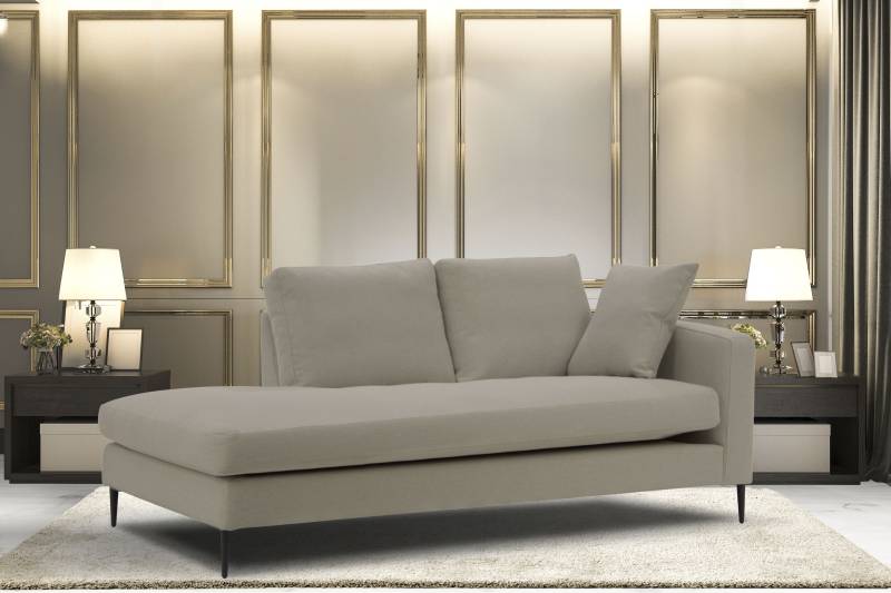 Leonique Recamiere »Cozy Chaiselongue, Masse B/T/H: 195/97/80 cm«, mit losen Kissen und Metallbeinen, Armlehne links oder rechts wählbar von Leonique