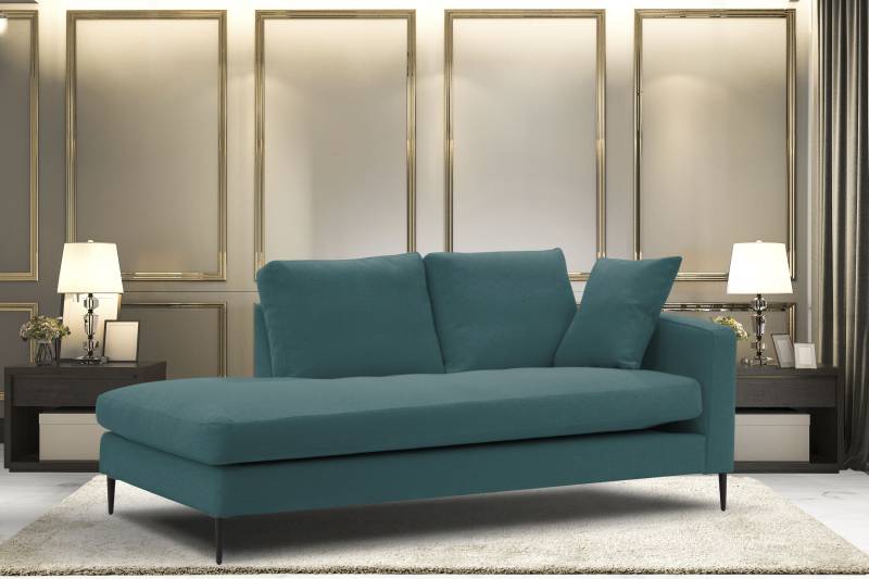 Leonique Recamiere »Cozy Chaiselongue, Masse B/T/H: 195/97/80 cm«, mit losen Kissen und Metallbeinen, Armlehne links oder rechts wählbar von Leonique