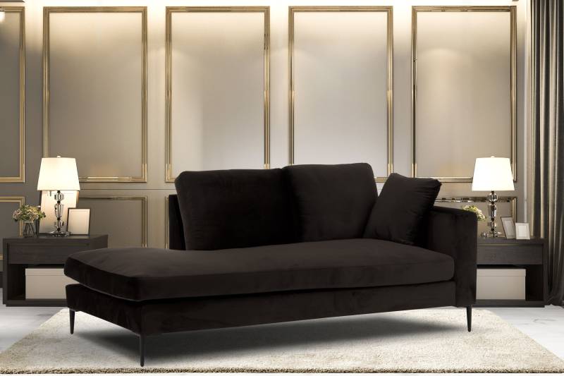 Leonique Recamiere »Cozy Chaiselongue, Masse B/T/H: 195/97/80 cm«, mit losen Kissen und Metallbeinen, Armlehne links oder rechts wählbar von Leonique