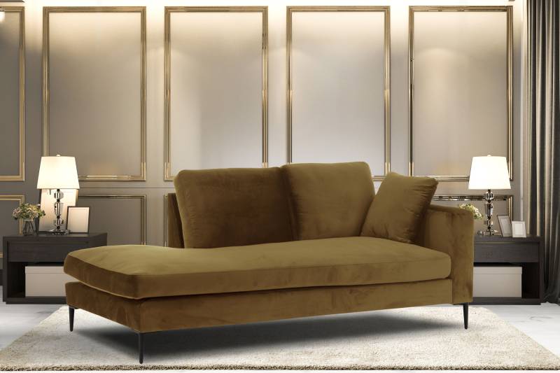 Leonique Recamiere »Cozy Chaiselongue, Masse B/T/H: 195/97/80 cm«, mit losen Kissen und Metallbeinen, Armlehne links oder rechts wählbar von Leonique