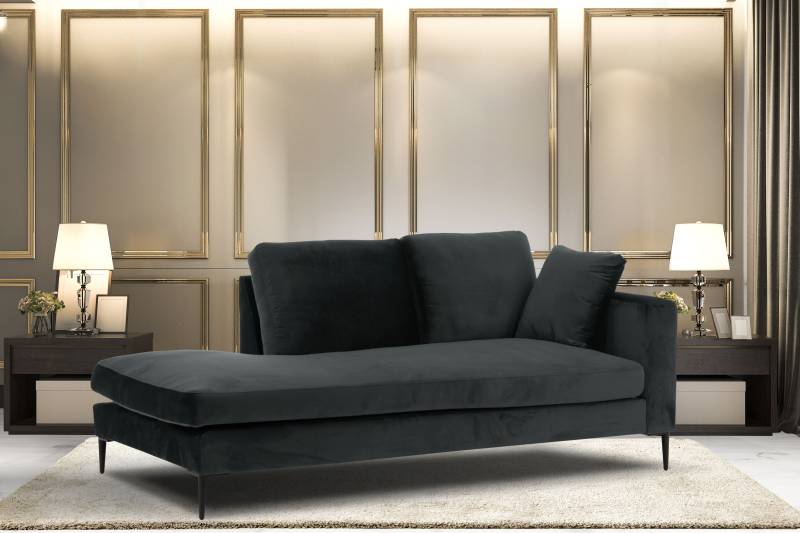 Leonique Recamiere »Cozy Chaiselongue, Masse B/T/H: 195/97/80 cm«, mit losen Kissen und Metallbeinen, Armlehne links oder rechts wählbar von Leonique