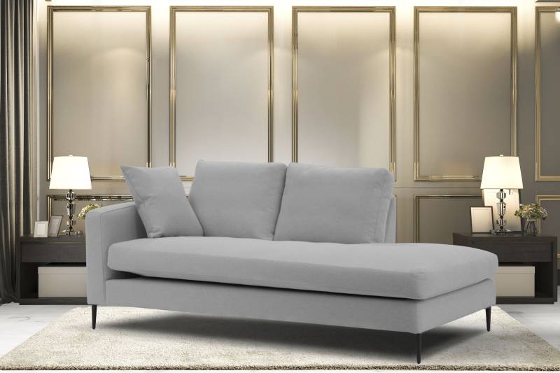 Leonique Recamiere »Cozy Chaiselongue, Masse B/T/H: 195/97/80 cm«, mit losen Kissen und Metallbeinen, Armlehne links oder rechts wählbar von Leonique
