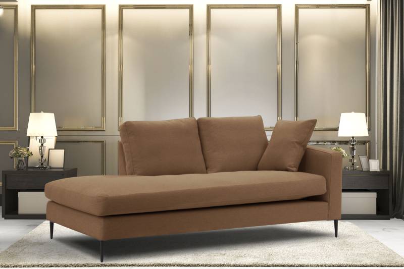 Leonique Recamiere »Cozy Chaiselongue, Masse B/T/H: 195/97/80 cm«, mit losen Kissen und Metallbeinen, Armlehne links oder rechts wählbar von Leonique