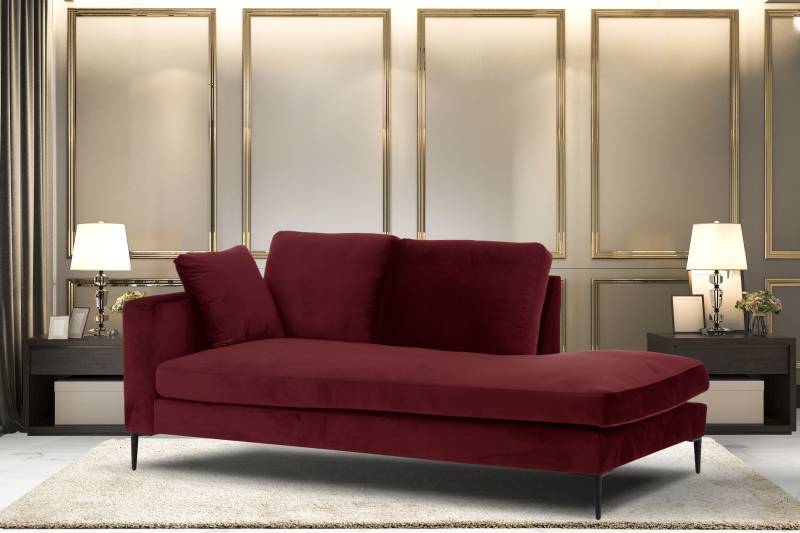 Leonique Recamiere »Cozy Chaiselongue, Masse B/T/H: 195/97/80 cm«, mit losen Kissen und Metallbeinen, Armlehne links oder rechts wählbar von Leonique