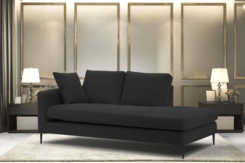Leonique Recamiere »Cozy Chaiselongue, Masse B/T/H: 195/97/80 cm«, mit losen Kissen und Metallbeinen, Armlehne links oder rechts wählbar von Leonique