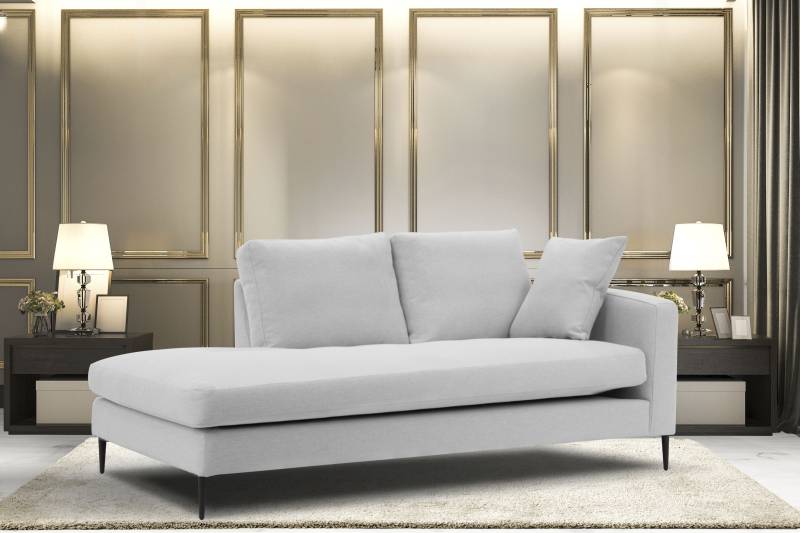Leonique Recamiere »Cozy Chaiselongue, Masse B/T/H: 195/97/80 cm«, mit losen Kissen und Metallbeinen, Armlehne links oder rechts wählbar von Leonique