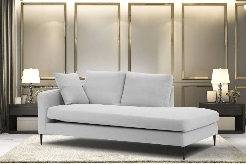 Leonique Recamiere »Cozy Chaiselongue, Masse B/T/H: 195/97/80 cm«, mit losen Kissen und Metallbeinen, Armlehne links oder rechts wählbar von Leonique