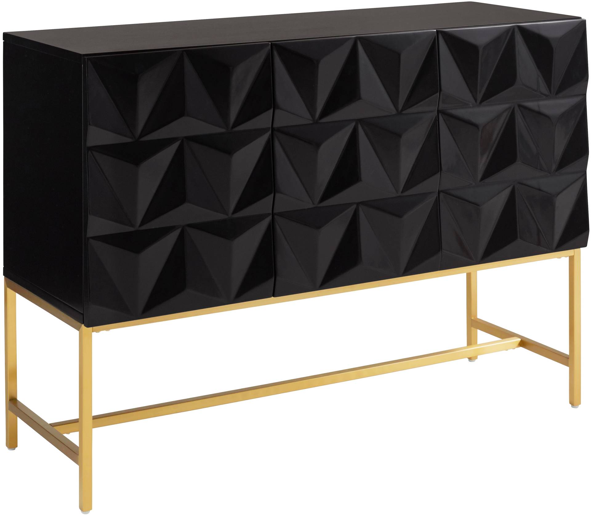 Leonique Sideboard »Rovuma«, in 3D-Optik und goldfarbenem Metallgestell Leonique Sideboard »Rovuma«, in 3D-Optik und goldfarbenem Metallgestell von Leonique
